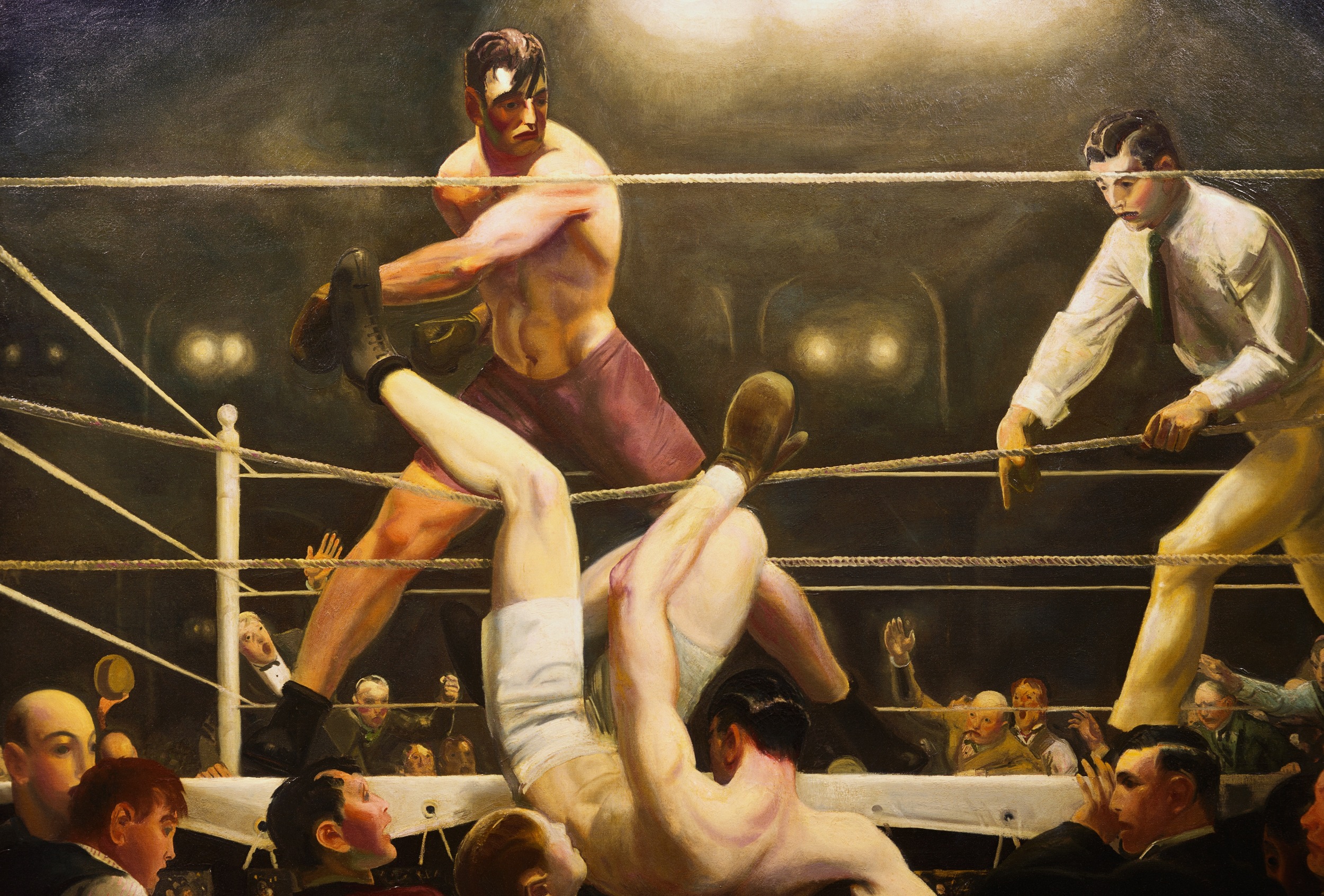 George Wesley Bellows'un Dempsey-Firpo maçındaki o anı yansıttığı tablosu...