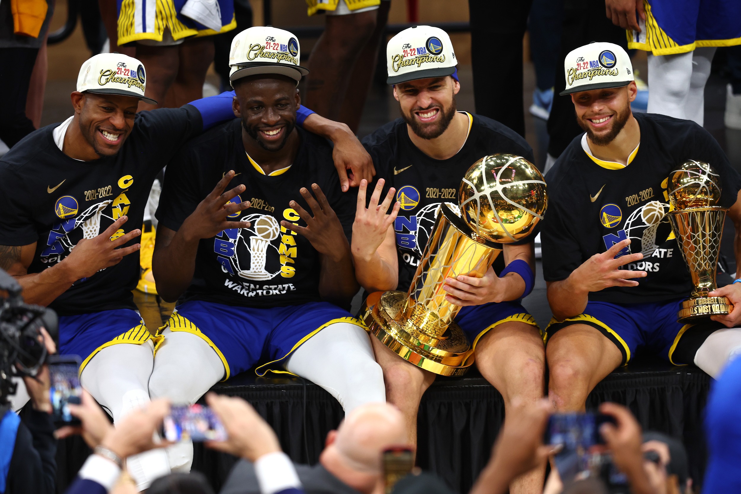 Andre Iguodala, Draymond Green, Klay Thompson ve Stephen Curry (2022)